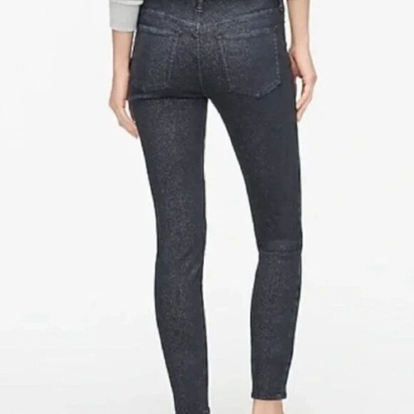 J. Crew Womens High Rise Black Jeans Size 27 Sparkle Glitter 9” Toothpick NEW - Picture 2 of 14